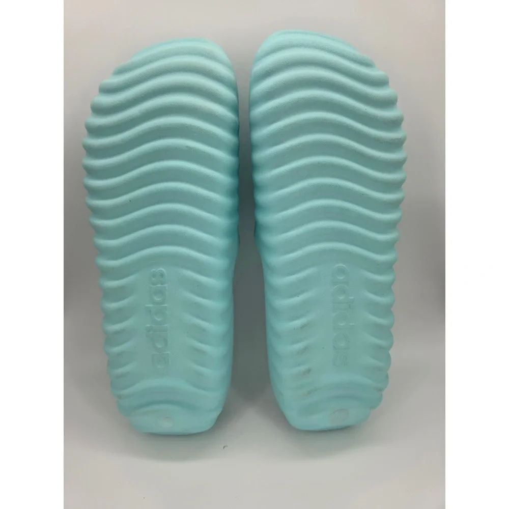 Adidas Adissage TND Cloudfoam Slides Light Blue Massage Sandals M 11 W 12 Teal